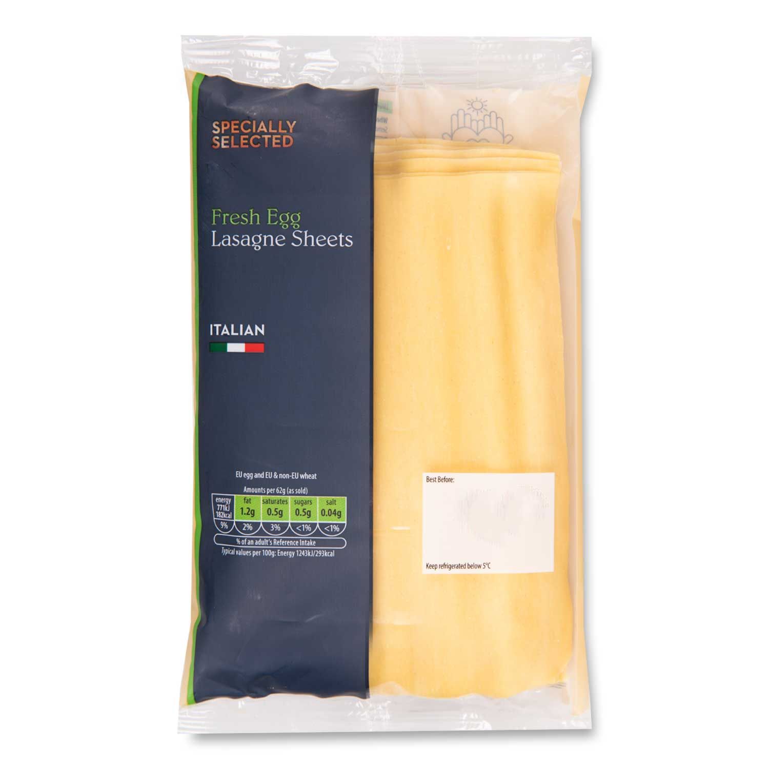 Fresh Egg Pasta Lasagne Sheets 250g Specially Selected